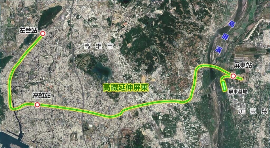 高鐵延伸屏東路線規劃。圖／交通部鐵道局