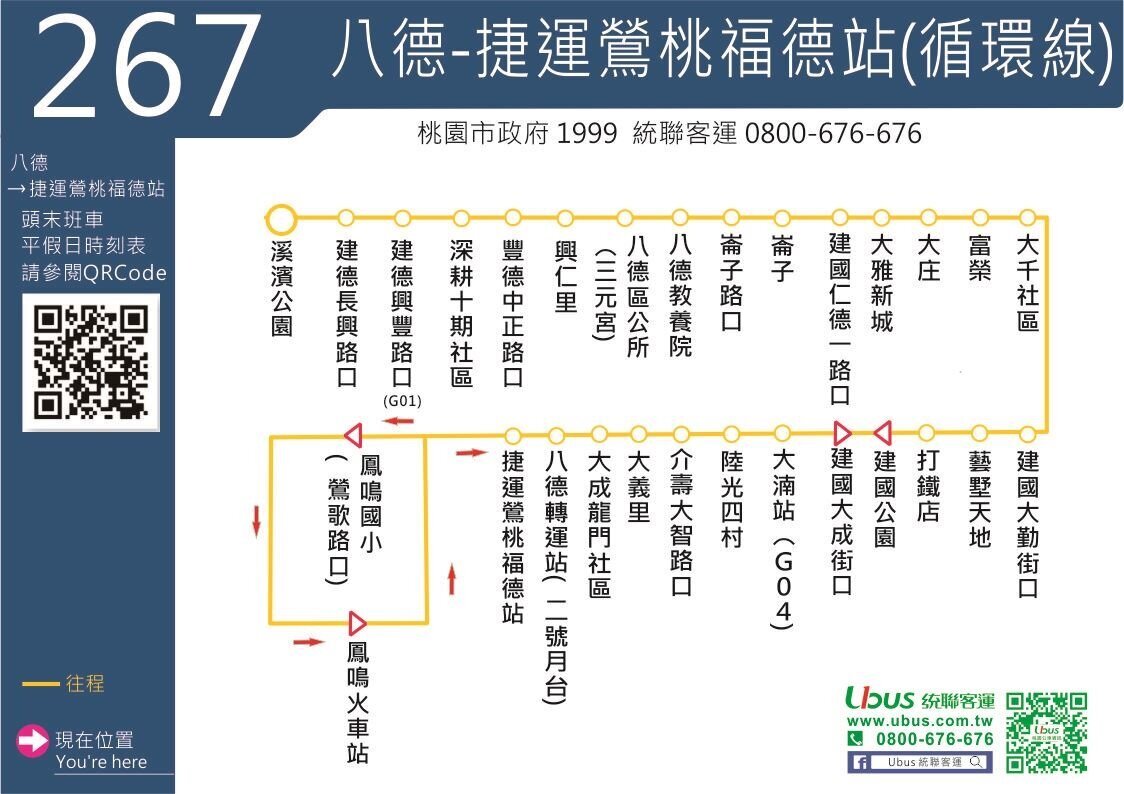 267路線圖。圖／桃園市交通局提供
