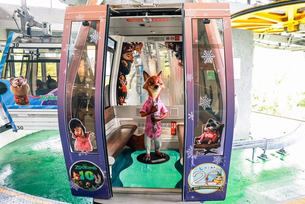 貓空纜車與《動物方城市》周年同慶 。圖／台北市政府提供