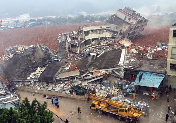 深圳發生嚴重房屋倒塌事件，失聯人數高達91人。（取自東網）