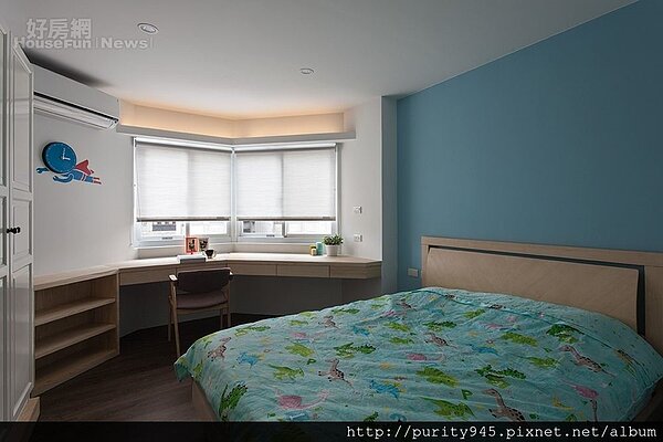 7.小朋友房間牆壁的顏色較花俏，充滿童趣。
