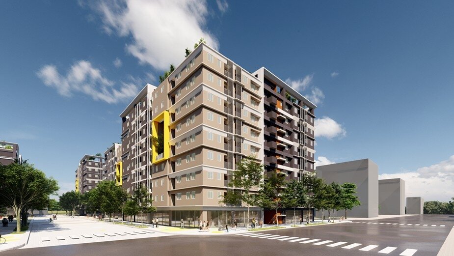 橫埔段社宅建築外觀模擬圖。圖：住都處提供