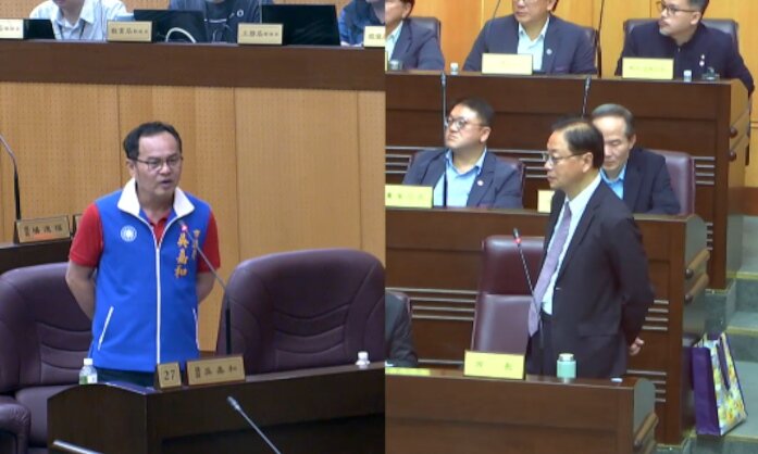 桃園市議員吳嘉和今日於桃園市議會市政進行總質詢。圖:黨部提供