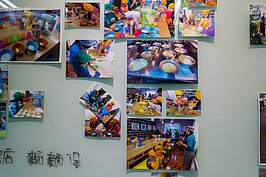 DIY區內留下許多小朋友做蛋糕的歡樂照片。