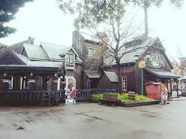 知名遊樂園六福村也傳飄雪,讓遊客又驚又喜。(翻攝自六福村主題樂園臉書)