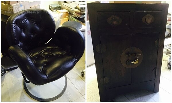 4. 奧斯卡的辦公室有不少收藏家具,黑色椅子是別人割愛得來的,日本風的櫃子則從日本運來的。