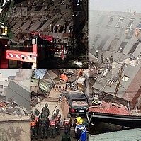 規模6.4強震！大樓攔腰倒榻