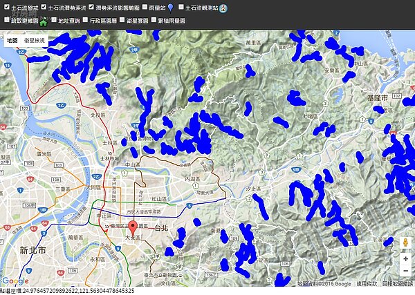 不只山區有土石流危機，連市區、校園都榜上有名。（資料來源／行政院農委會水土保持局）