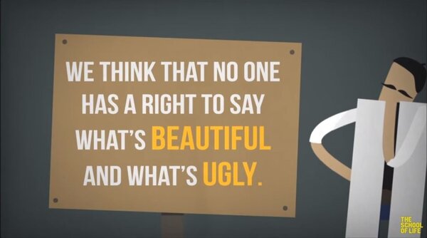 The School of Life最後指出，他們認為每個人都沒有權利去評論美醜。（翻攝自Youtube）