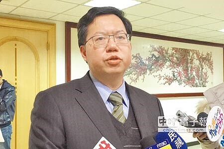 不符國人期待 ↑機場捷運確定6度跳票,桃園市長鄭文燦23日表示,延宕6次不符合國人的期待。(甘嘉雯攝)