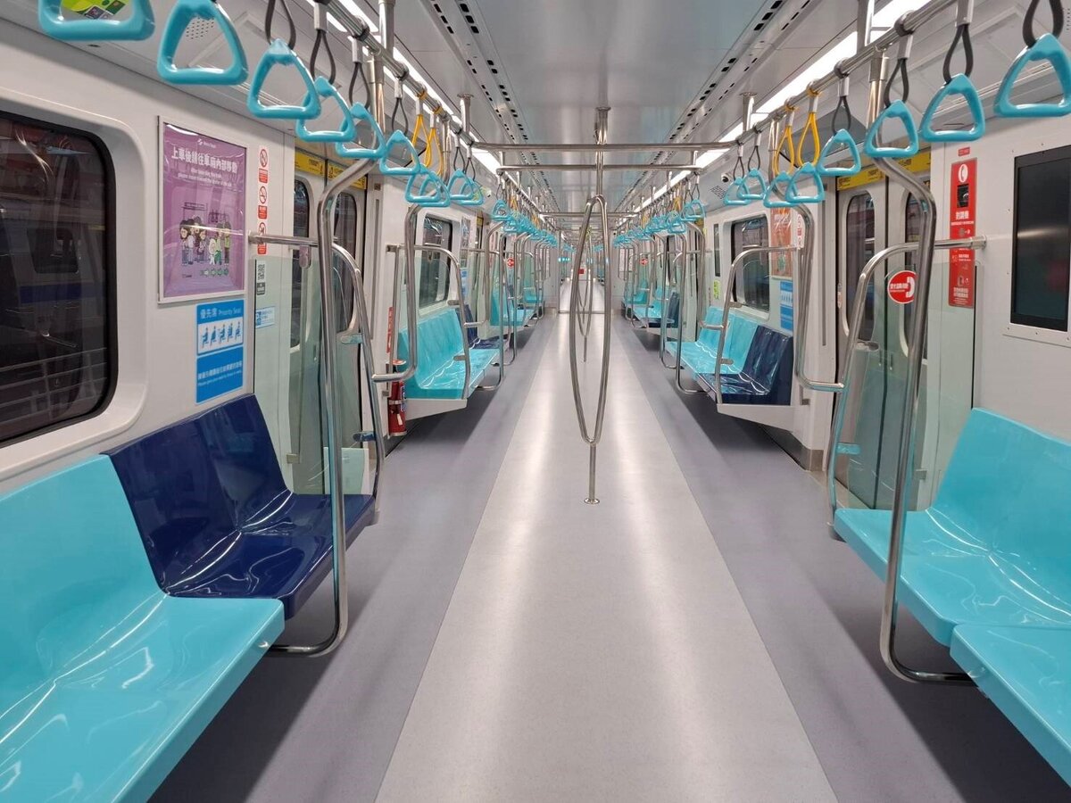 新列車車廂雙色地板。圖／北捷提供