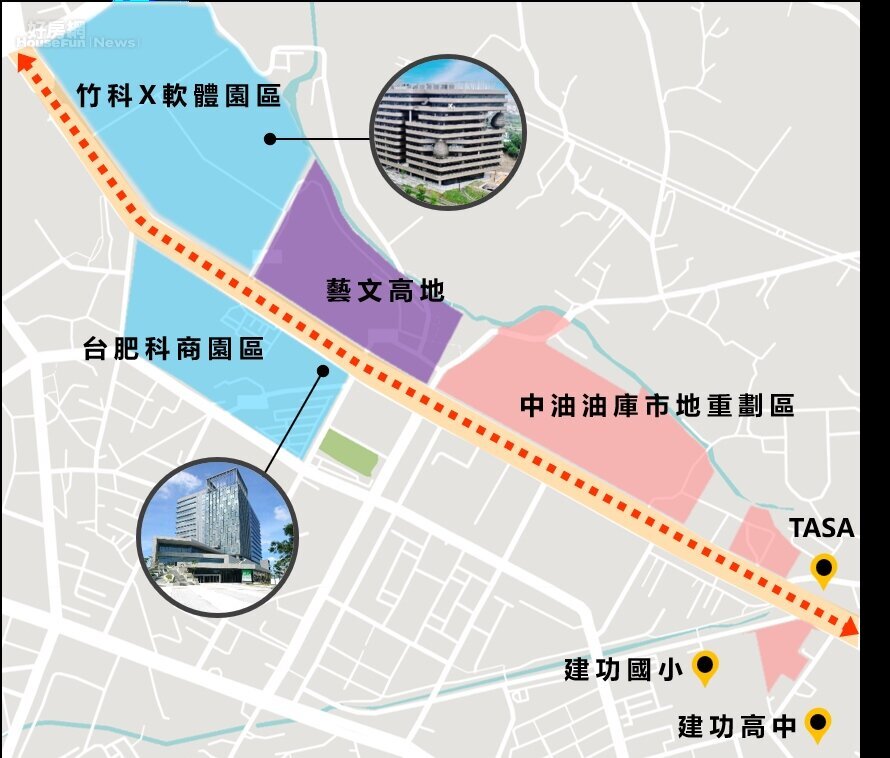 新竹市中油油庫市地重劃區規劃。圖／新竹市政府地政處