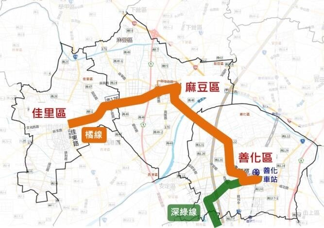 橘線示意圖。圖/台南市交通局提供