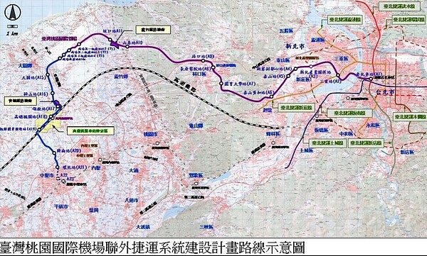 臺灣桃園國際機場線路線說明(臺北市政府捷運工程局)