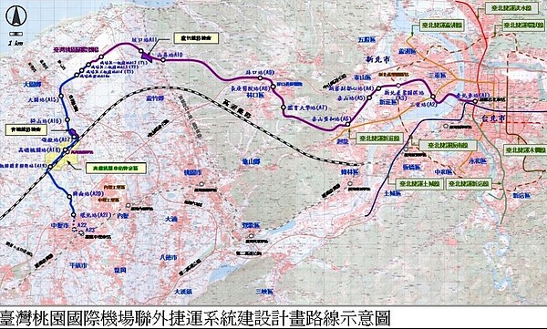  臺灣桃園國際機場線路線說明(臺北市政府捷運工程局)