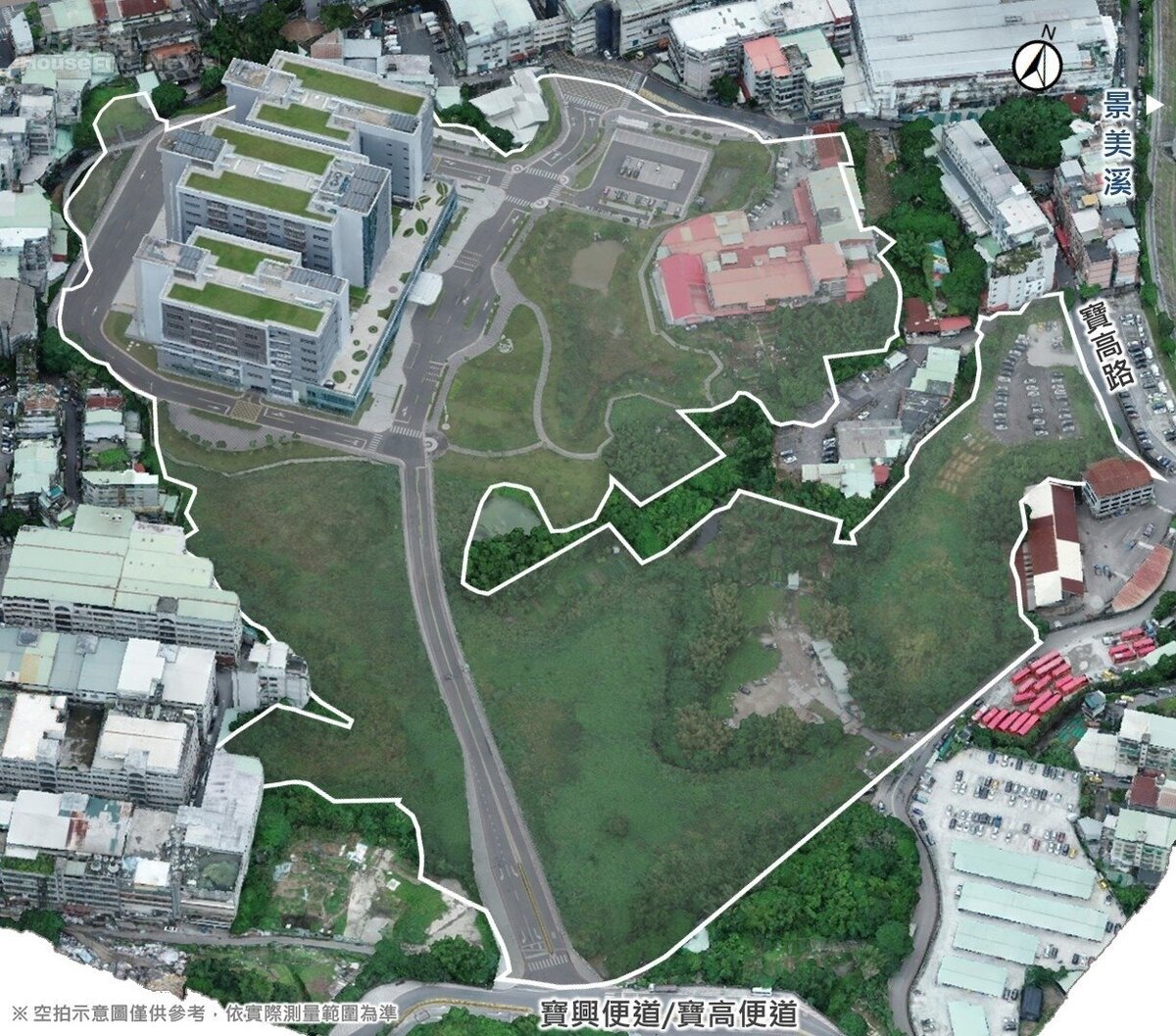 新店寶高智慧產業園區一、二期範圍示意圖。圖/新北市政府提供