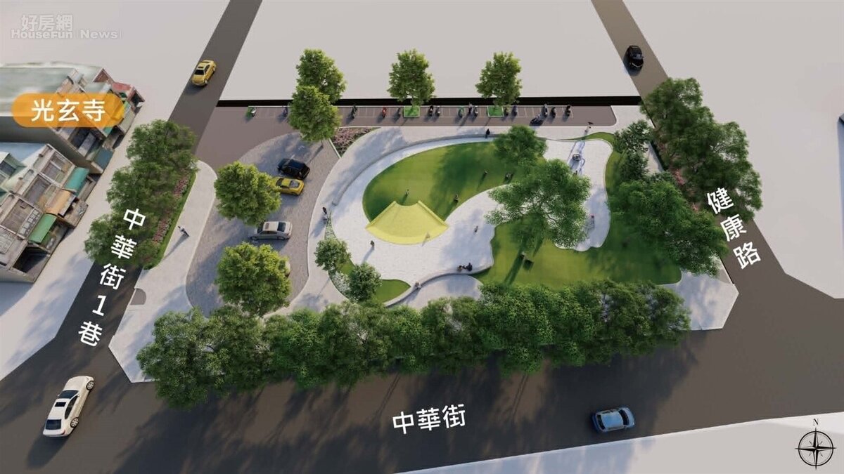 下營區市地重劃工程模擬圖。圖/台南市政府提供