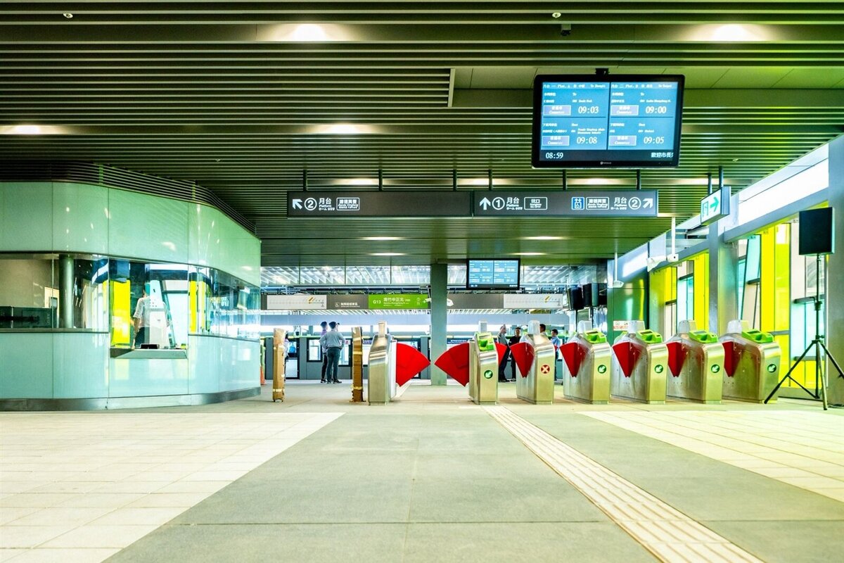 桃園捷運綠線G13南竹中正北站內部空間。圖/桃園市捷運工程局提供