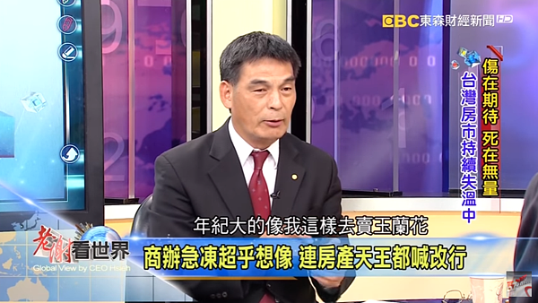 房市交易急凍，顏炳立吐槽「去賣玉蘭花吧！」。（翻攝自Youtube）