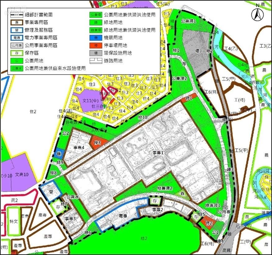 南科楠梓園區變更後細部計畫示意圖。圖/高雄市政府都市發展局