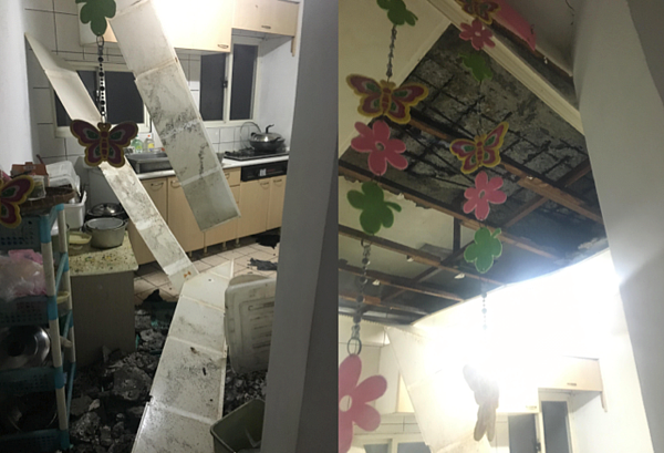 住了7年才知道,木質裝潢天花板「是不是海砂屋阿?」。(翻攝自PTT)