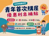 台中住宅貸款利息補貼9月開跑　加碼補助青年購屋最高6萬