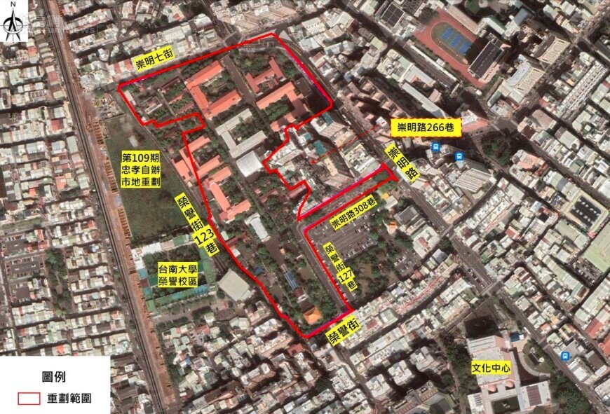 台南市東區機35市地重劃開發範圍。圖/台南市地政局提供