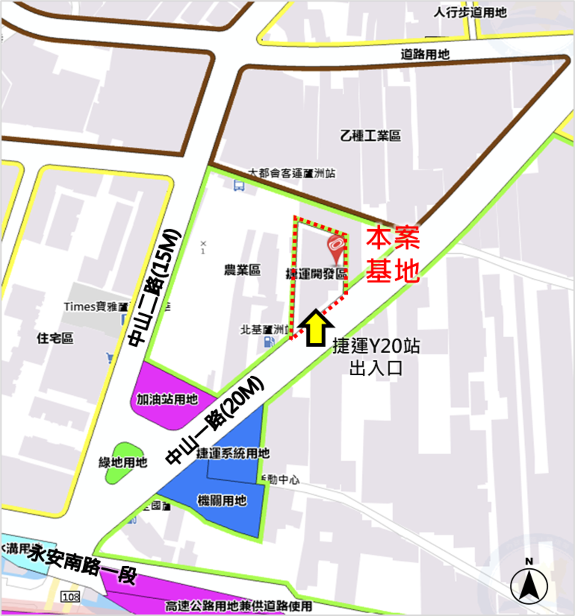捷運環狀線北環段Y20站基地位置圖。圖/台北市捷運局提供