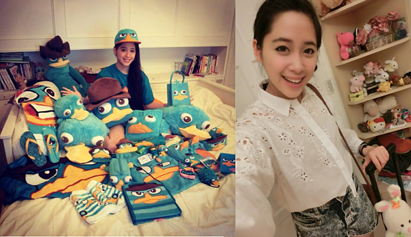 歐陽妮妮經常在臉書分享自己的收藏，可看出對於房間擁有絕對的支配權。（翻攝自歐陽妮妮臉書）