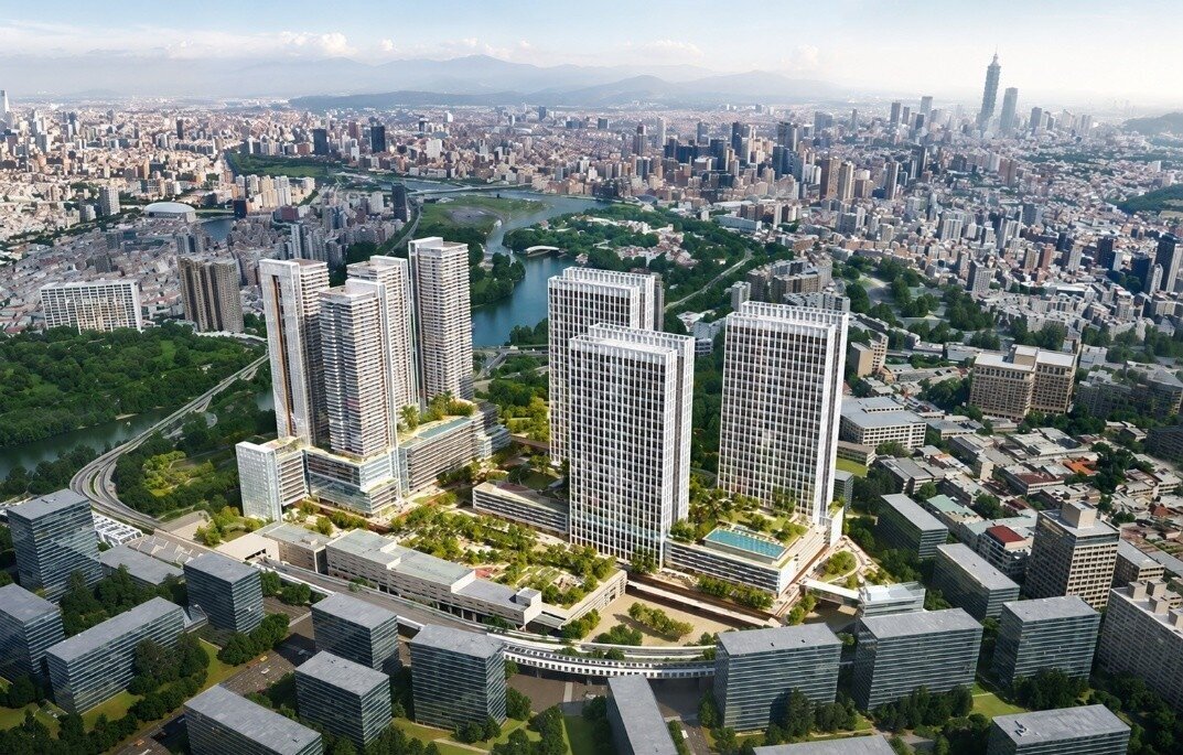 環狀線十四張站暨南機廠開發案建築量體模擬示意圖。圖／新北市政府捷運局提供