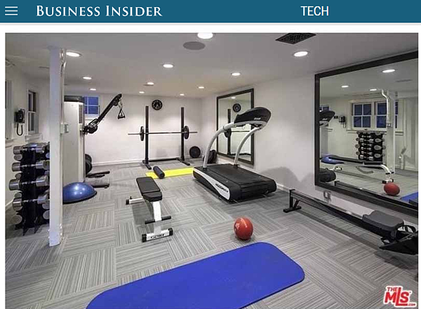 豪宅內舒適的健身房。（圖／擷取自Business Insider）