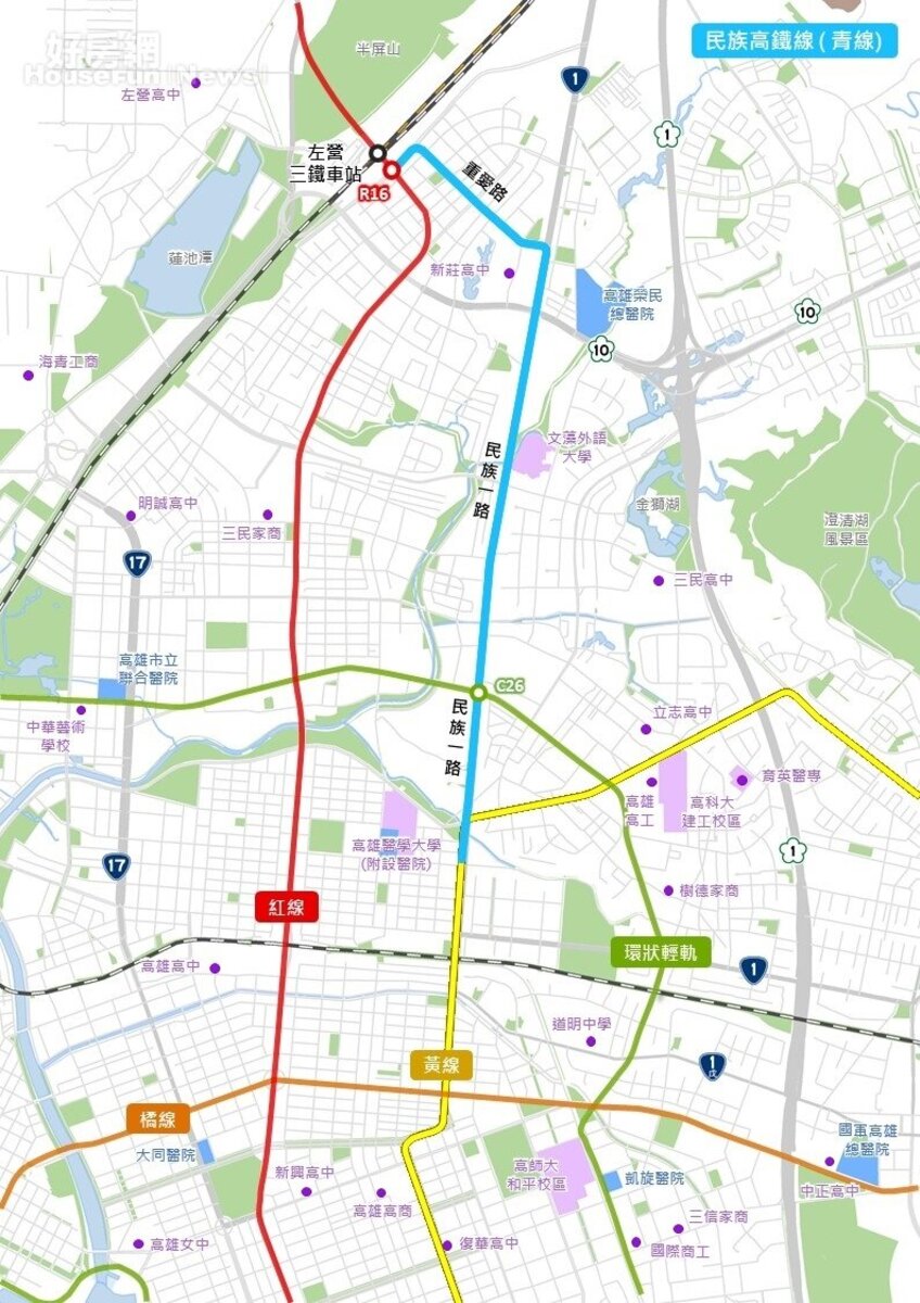 高雄捷運青線規劃圖／高雄市捷運局提供