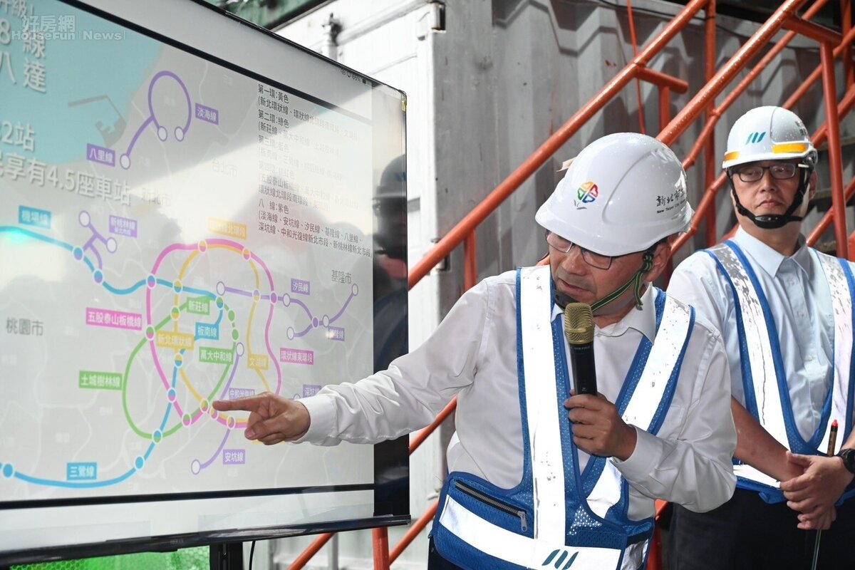 新北市長侯友宜解說四環八線藍圖與願景。圖/新北市政府