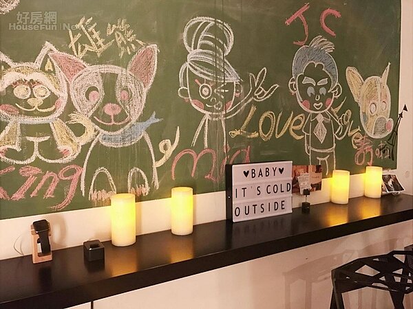 5. 連吧台區也是自己裁木板、上釘固定完成的。