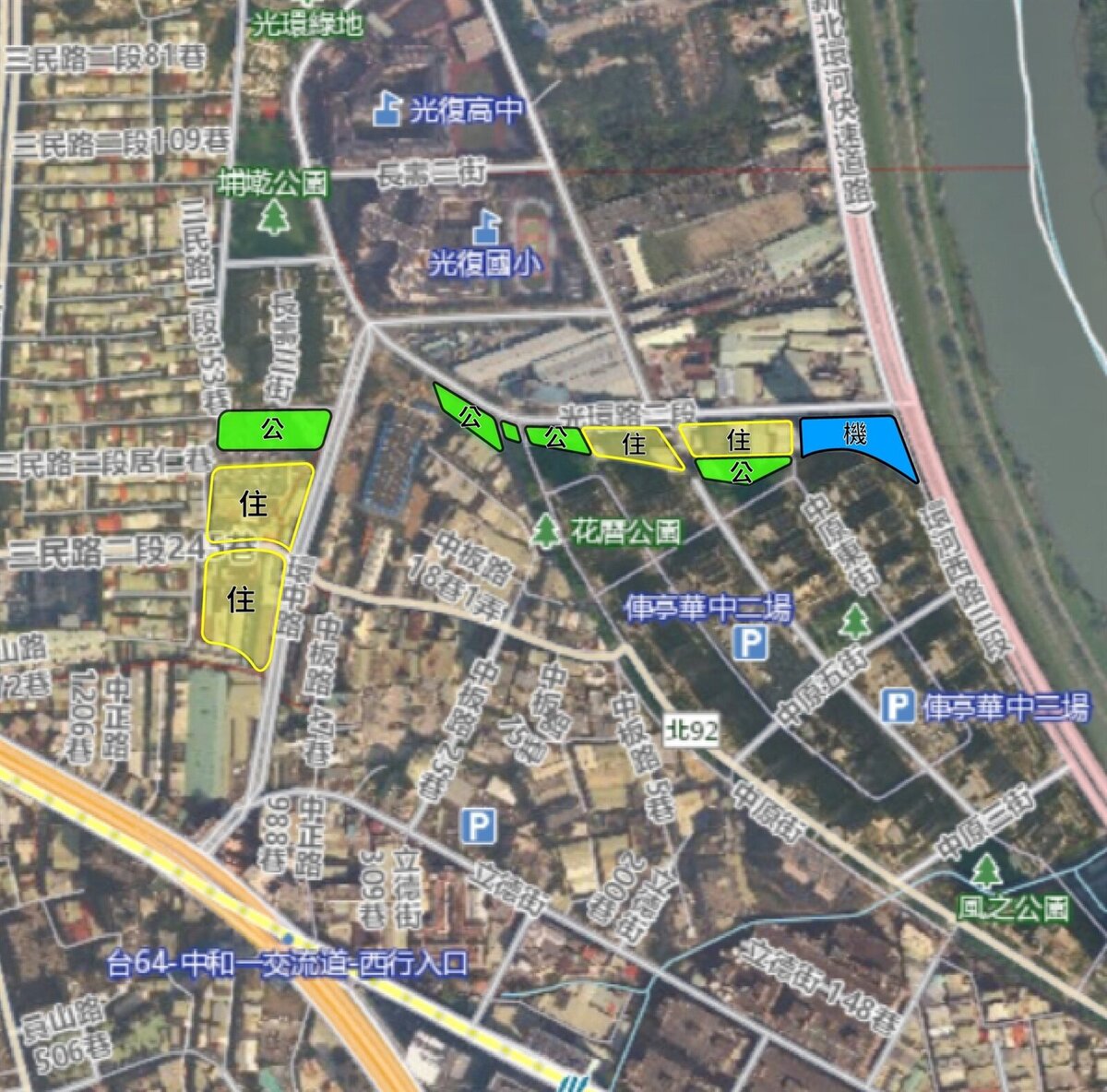 板橋埔墘4-7區範圍示意圖。圖/新北市地政局提供