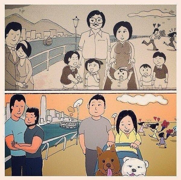 1980年、2016年景象比一比(圖/截取自twitter)