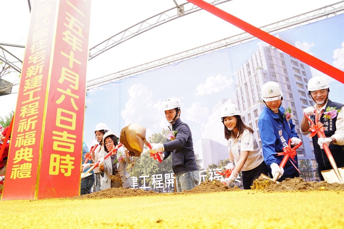 台北市長蔣萬安出席文山區景豐二區社會住宅新建工程開工典禮。圖/台北市政府提供