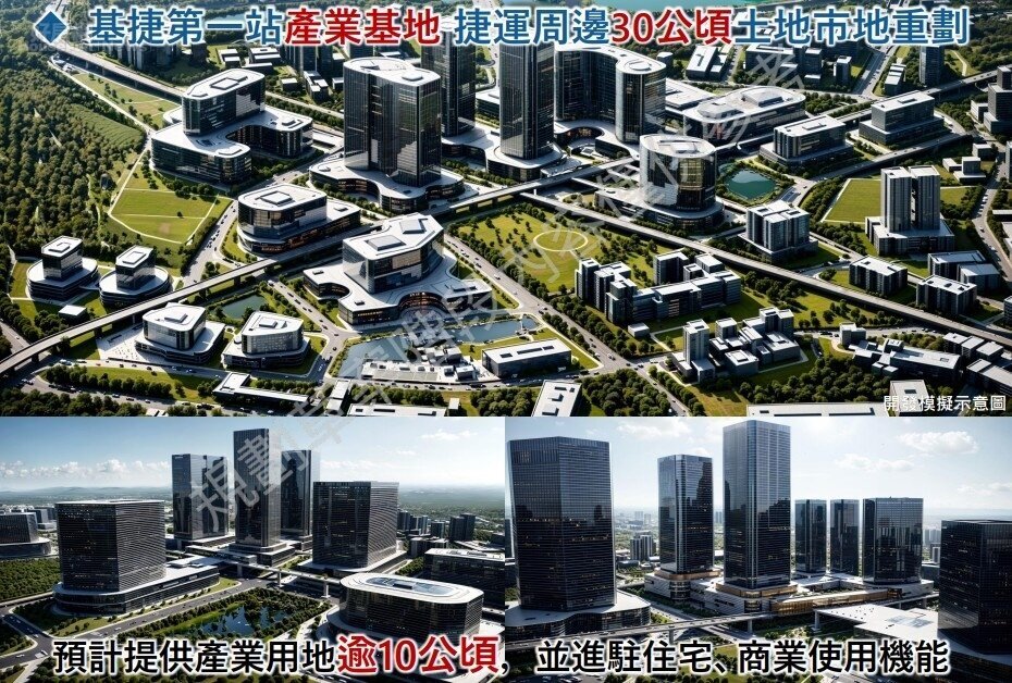 基捷第一站產業基地 捷運周邊30公頃土地市地重劃規劃圖。圖/基隆市政府