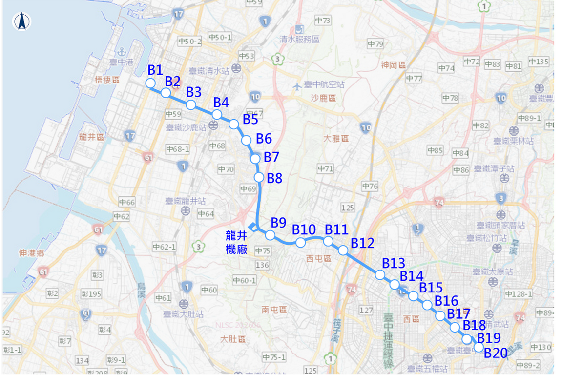台中捷運藍線平縱面規劃示意圖。圖/台中市捷工局提供