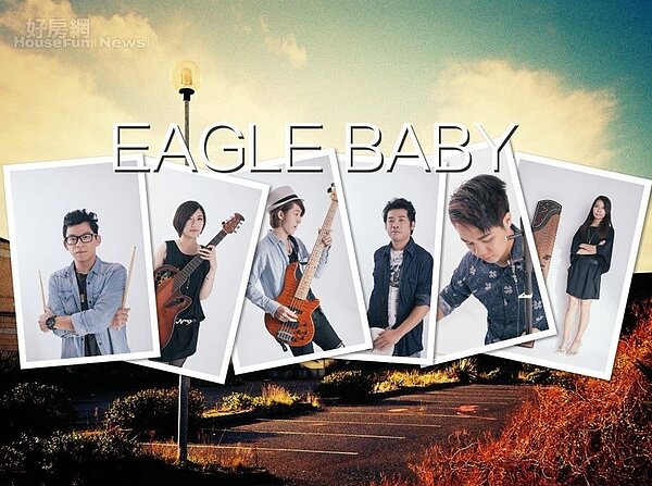 2. 「小老鷹樂團」有六位成員,左起爵士鼓阿龐、吉他手主唱小實、貝斯海豚、木箱鼓手阿北、二胡Ray、古箏宜昀。