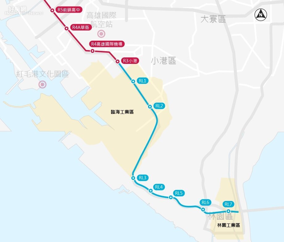 小港林園線規劃路線。圖/高雄市捷運工程局提供