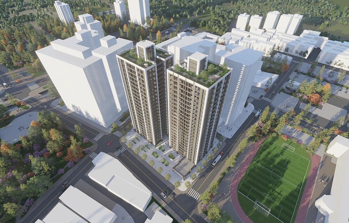 新北市危險建築物580專案，再公告2處社區的都市更新事業公開評選實施者招商案，分別是「新莊區副都心段五小段1地號等2筆土地」，以及屬海砂屋、震損紅黃單的「三重區永安段1401地號等6筆土地」。圖／新北住都中心提供　