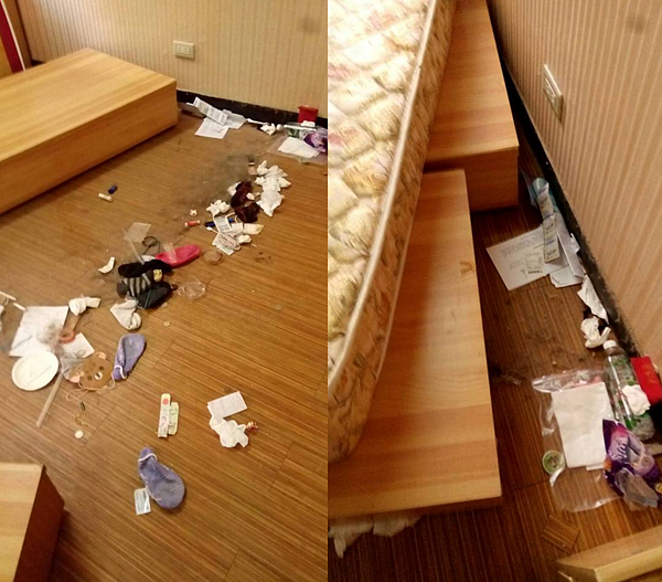 網友指控兩名女大生「垃圾藏床底下」,怒批「做人比學歷重要」。(翻攝自爆料公社)