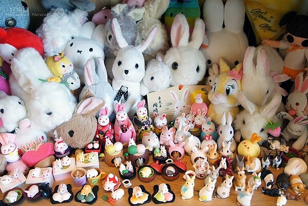 7.櫃子裡收藏的兔子玩偶多到快滿出來,不死兔表示只要看到與兔子有關的布偶、玩具或吊飾,就會不受克制狂買。
