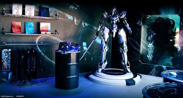 7.《Implosion》裡的戰神機甲（左），一如既往地帥氣，化為模型呈現在店內（右）。
