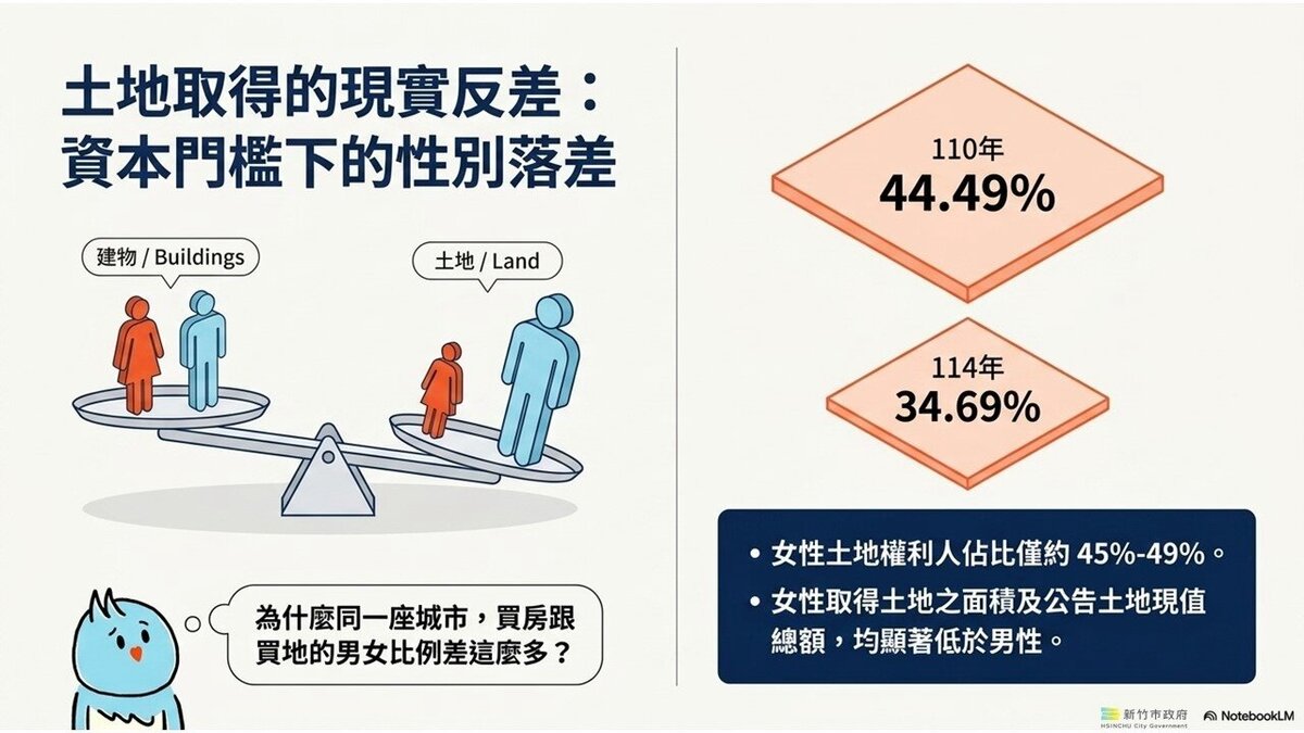 土地取得差異分析。圖/新竹市地政處提供