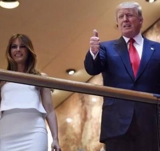 川普與第一夫人梅蘭妮.川普 (節自Donald J. Trump FB)