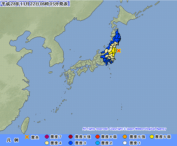 福島地震(圖/截取自日本氣象廳)