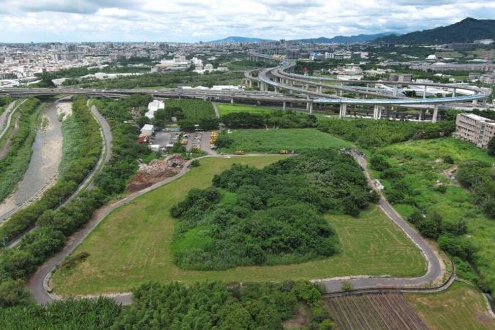 潭子區清潔隊廢棄彈簧床墊去化後空拍圖。圖／台中市政府環境保護局提供