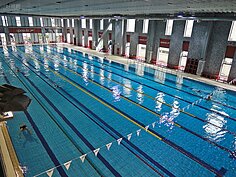 偌大的游泳池可以容下許多民眾